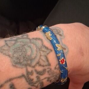 "Jim Long Xing" Vintage Floral Cloisanne' Bangle